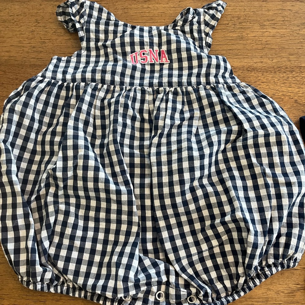 Naval Academy (USNA) Checkered Baby Outfit